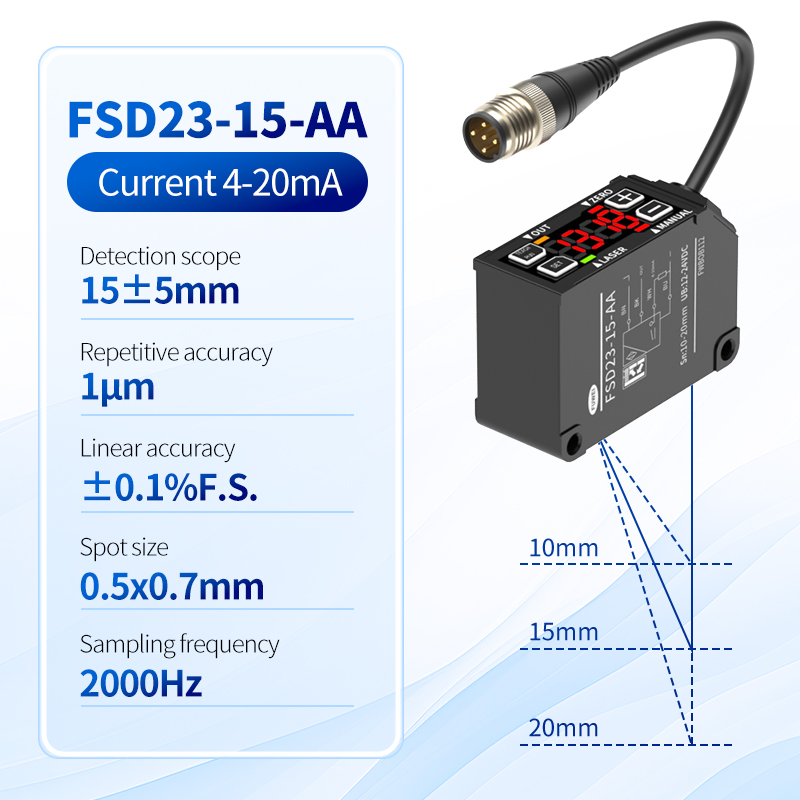 FUWEI FSD23-serie laserverplaatsingssensor bij precisiemeting van de matrijshoogte