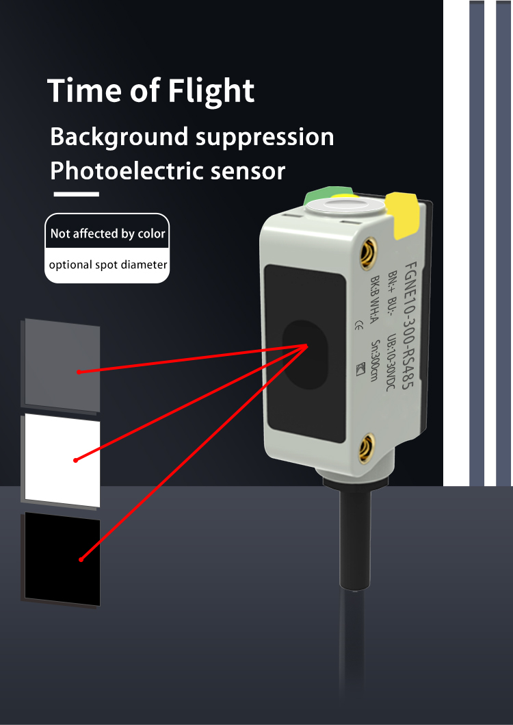 TOF-type achtergrondonderdrukking foto-elektrische sensor FGNE10-300-RS485: de nieuwe benchmark voor betrouwbare compacte foto-elektrische detectie