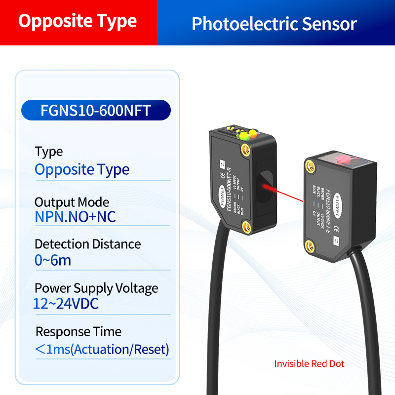 Foto-elektrische sensoruitlijning FGNS10-600NFT: precieze detectie, veilig en stabiel voor de industrie