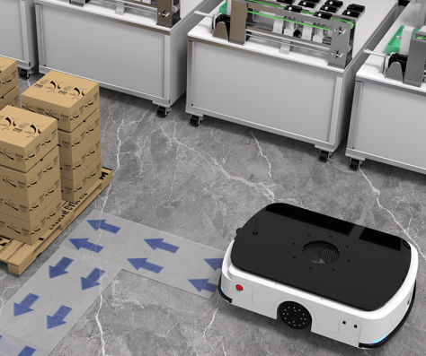 Toepassingsgeval: intelligent leiderschap, geautomatiseerd transport van zandstralensproducten