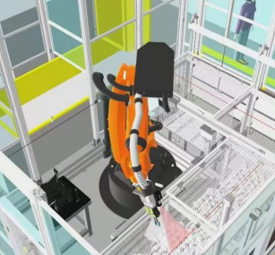 3Dvision geleide geautomatiseerde lading van krukaswerkstukken