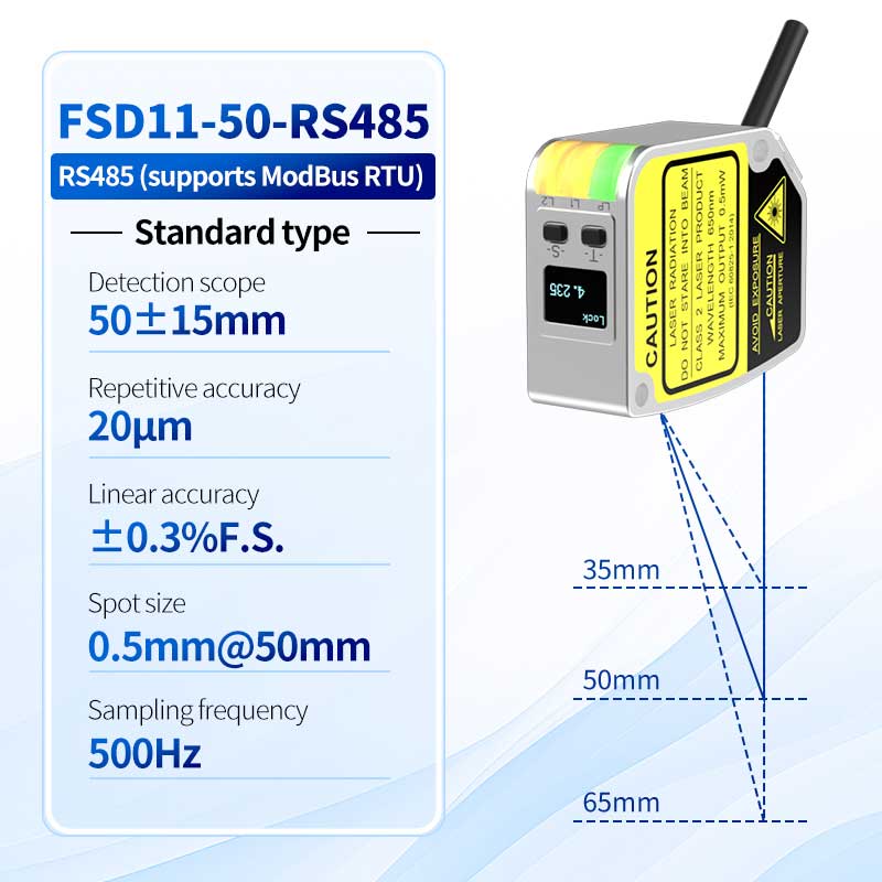 FSD11-50-RS485 Zeer nauwkeurige 0,01 mm diktemeetsensor