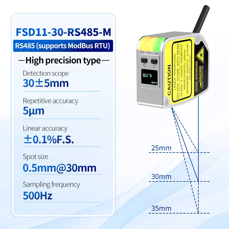 FSD11-30-RS485-M Zeer nauwkeurige 0,01 mm laserbereiksensor