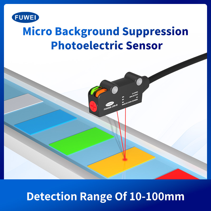 Optische sensoren Instelbare detectieafstand 10-100 mm met foto-elektrische sensor voor achtergrondonderdrukking